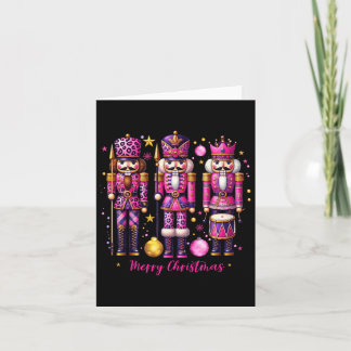 Leopard Nutcracker Pink Christmas 2024 Xmas Pajama Card