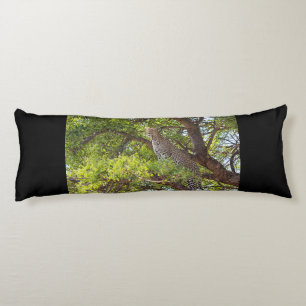 Leopard on a tree body pillow