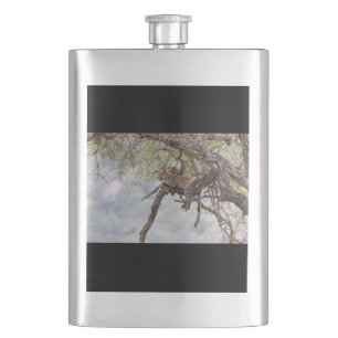 Leopard on a tree flask