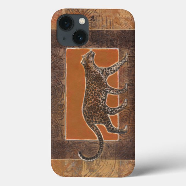 Leopard on Orange and Brown Background Case-Mate iPhone Case (Back)
