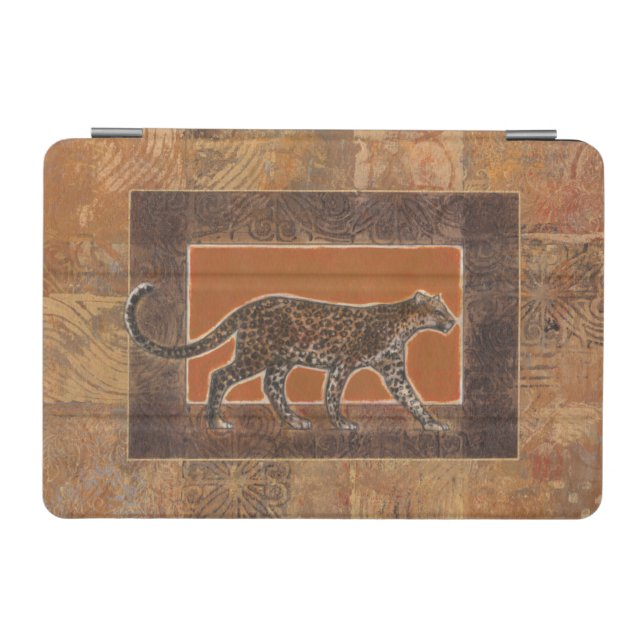 Leopard on Orange and Brown Background iPad Mini Cover (Horizontal)