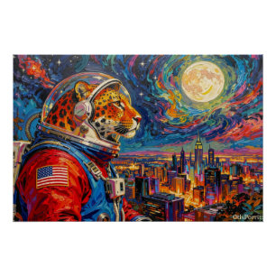 LEOPARD ON THE EDGE OF TOWN POSTER