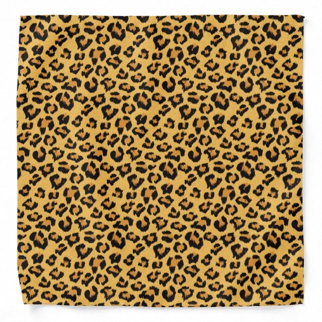 Leopard or Jaguar Print Faux Fur Pattern Bandana (Front)
