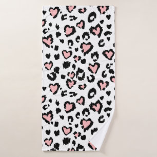 Leopard or jaguar seamless pattern, textured fashi bath towel