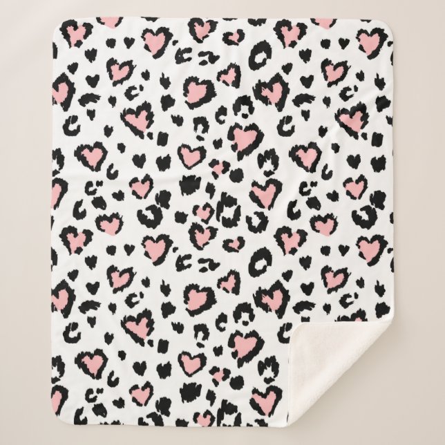 Leopard or jaguar seamless pattern, textured fashi sherpa blanket (Front)