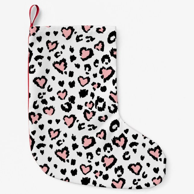 Leopard or jaguar seamless pattern, textured fashi small christmas stocking (Front)