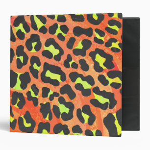 Leopard Orange and Yellow Print Binder