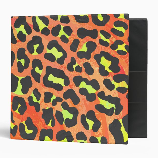 Leopard Orange and Yellow Print Binder (Front/Inside)