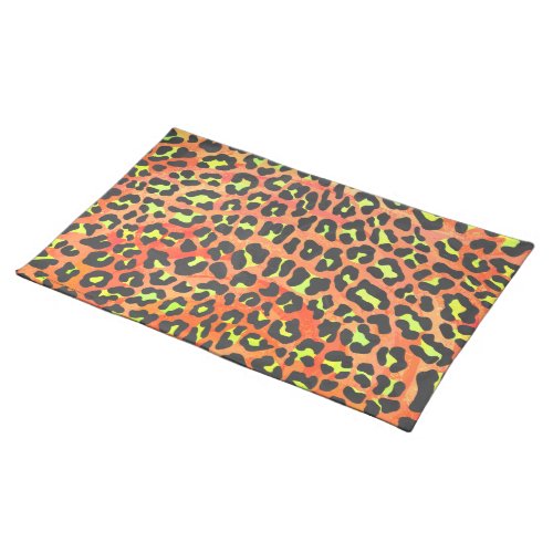 Leopard Orange and Yellow Print Placemat