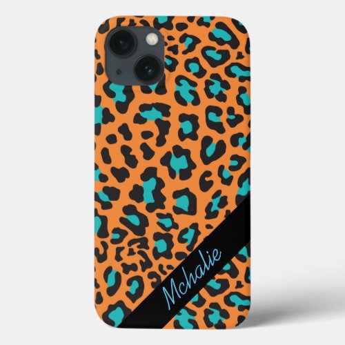 Leopard Orange Black Aqua Tough iPhone 6 Case