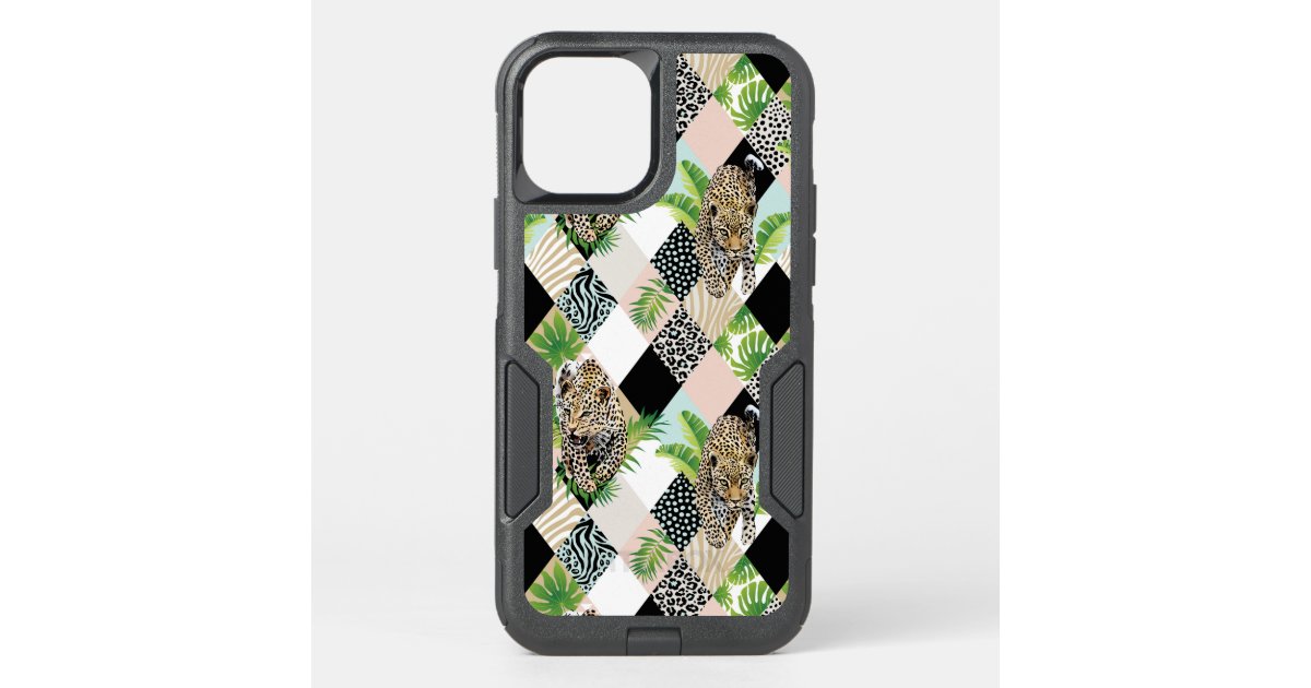 Cute Leopard Pattern Argyle Love Heart Phone Case For Iphone 14