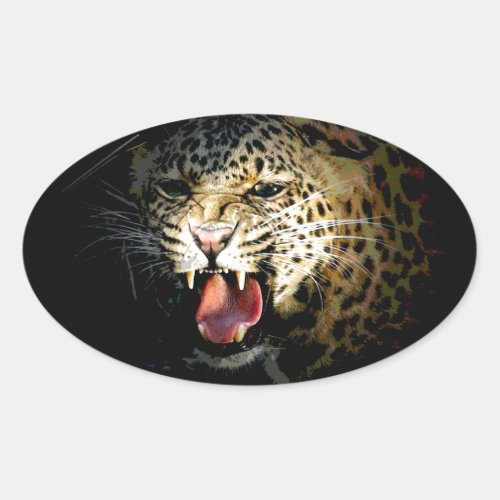 Leopard Oval Sticker