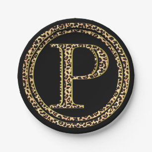 Leopard P Paper Plates