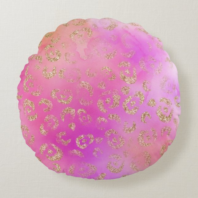 Leopard Paint Series Design 11 Round Pillow (Front)
