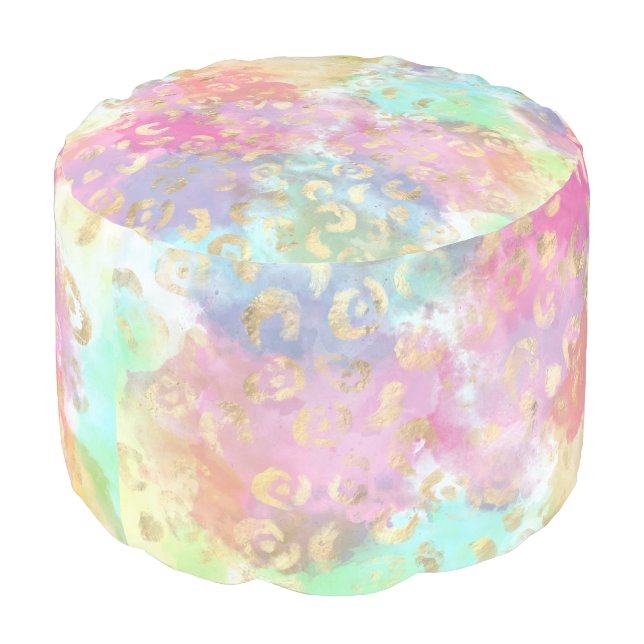 Leopard Paint Series Design 2  Pouf (Angled Front)