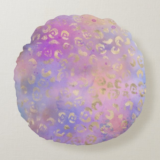 Leopard Paint Series Design 8  Pouf Round Pillow (Front)