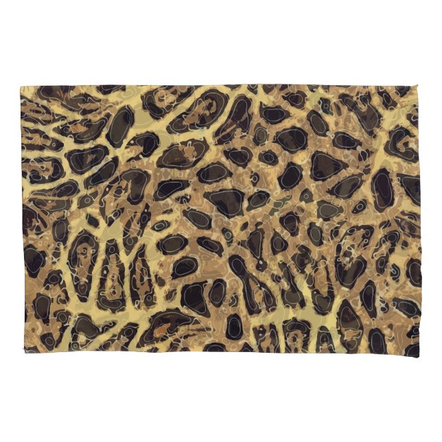 Leopard Pair of Pillowcases, Standard Size Pillow Case (Front-Left)