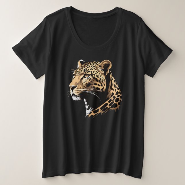 Leopard - Panther Head Plus Size T-Shirt (Design Front)