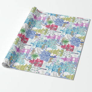 Leopard Party in the Pagoda Forest Wrapping Paper