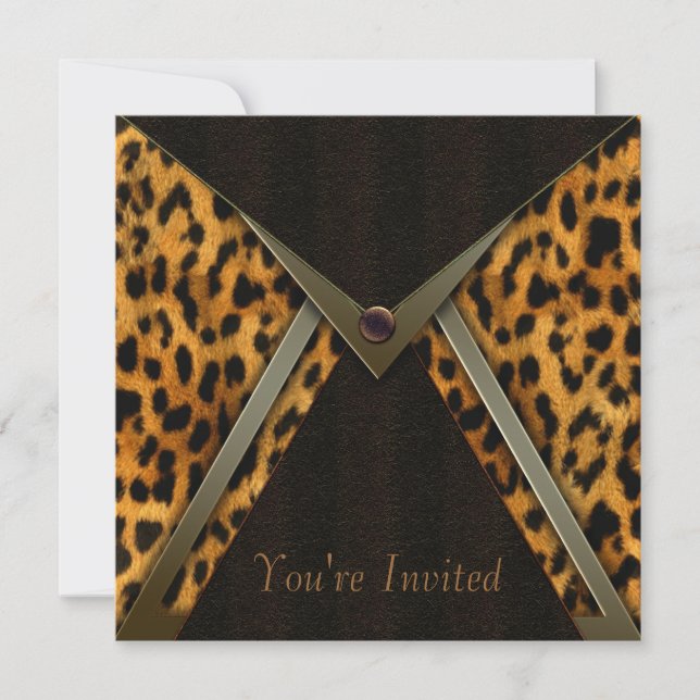Leopard Party Invitation Template (Front)