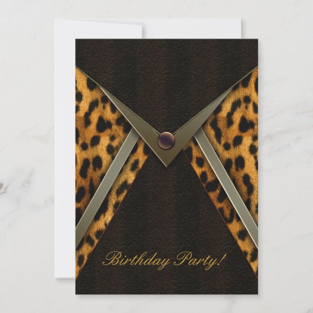 Leopard Party Invitation Template (Front)