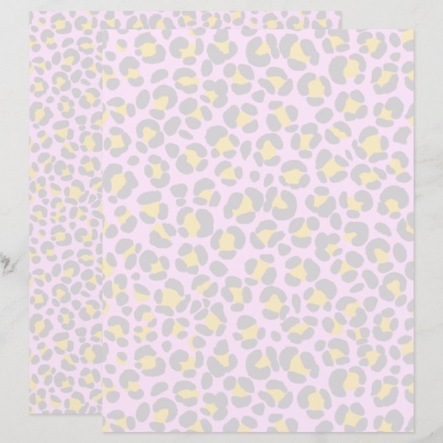 Leopard Pastel Pink Grey Yellow (Front/Back)