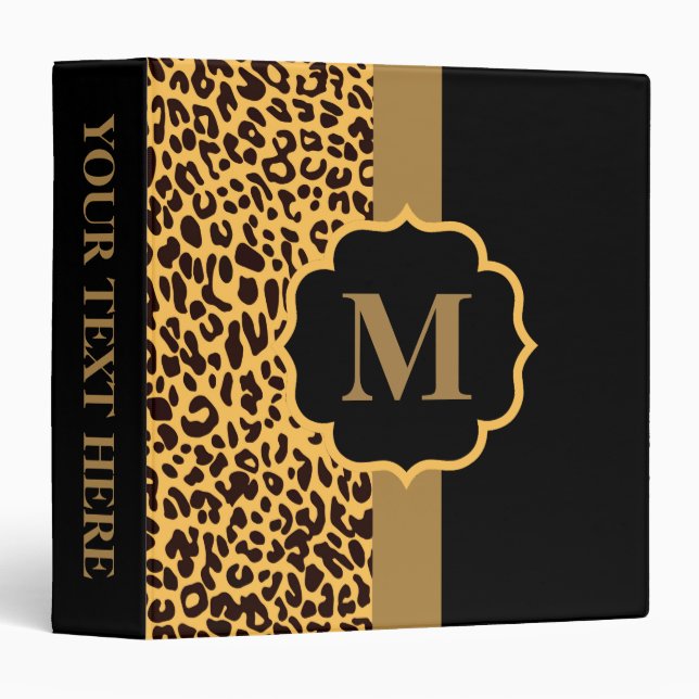Leopard Pattern 3 Ring Binder (Front/Spine)