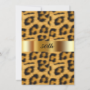 Leopard Pattern 50th Birthday Party Invitation
