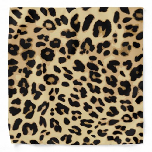 Leopard Pattern Animal Print BlackGold Bandana