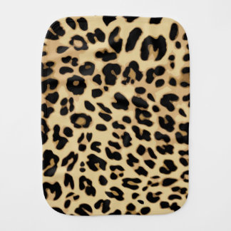 Leopard Pattern Animal Print Black/Gold Burp Cloth