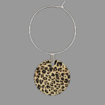 Leopard Pattern Animal Print Black/Gold Wine Charm