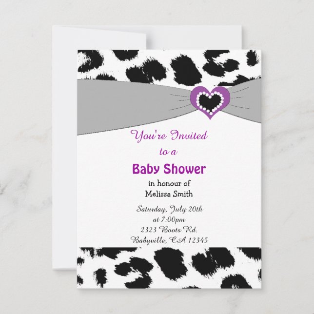 Leopard Pattern Baby Shower Invitation (Front)