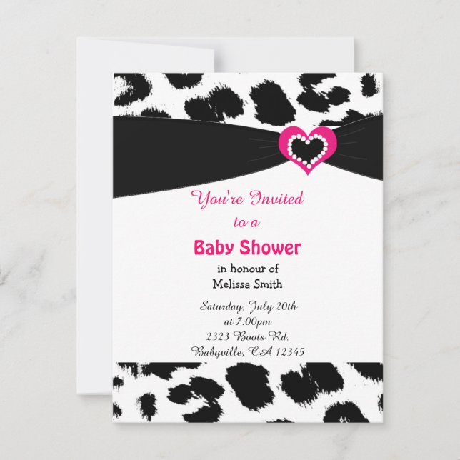 Leopard Pattern Baby Shower Invitation (Front)