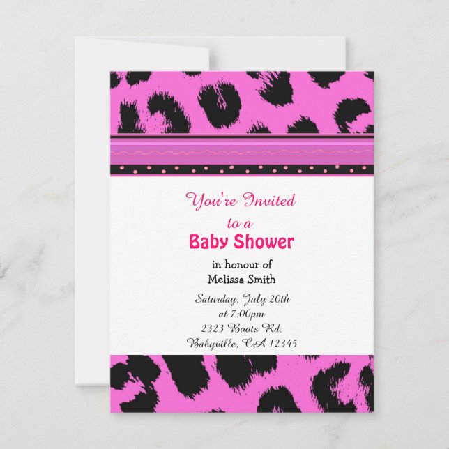Leopard Pattern Baby Shower Invitation (Front)