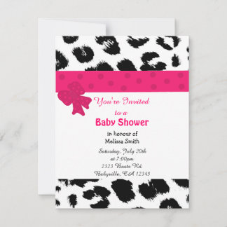 Leopard Pattern Baby Shower Invitation