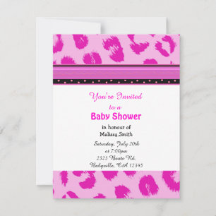 Leopard Pattern Baby Shower Invitation