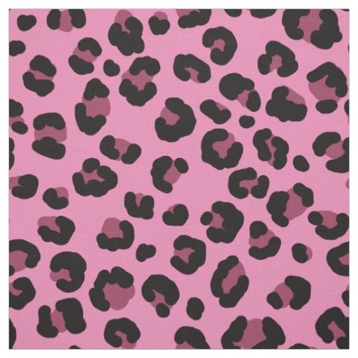 leopard pattern black and pink fabric | Zazzle