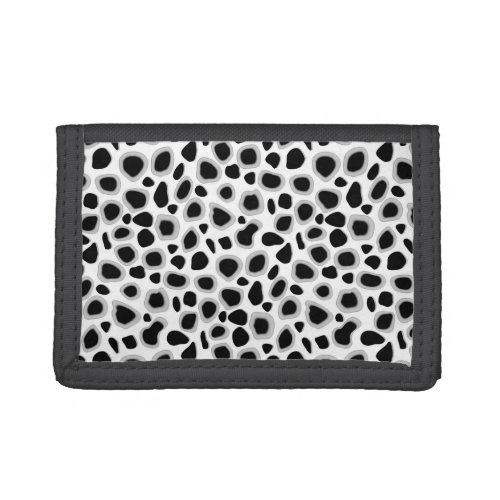 Leopard Pattern Black and White Trifold Wallet