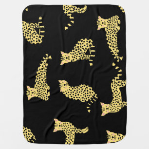 Leopard Pattern: Black Background Cheetah Baby Blanket