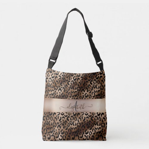 Leopard Pattern Black Bronze Monogram       Crossbody Bag