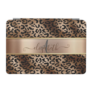 Leopard Pattern Black Bronze Monogram     iPad Mini Cover