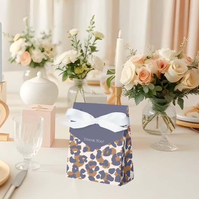 Leopard Pattern-Blue and Brown- Favor Boxes (Leopard Pattern-Blue and Brown- Favor Boxes )