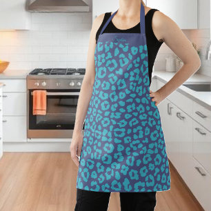 Leopard Pattern-Blue- Apron