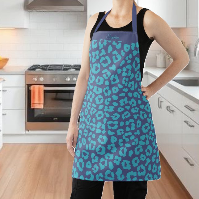Leopard Pattern-Blue- Apron (Leopard Pattern-Blue- Apron )