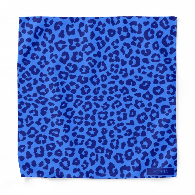 Leopard Pattern-Blue- Bandana (Front)