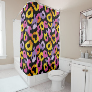 Leopard Pattern Bold Animal Print Retro Glam Shower Curtain