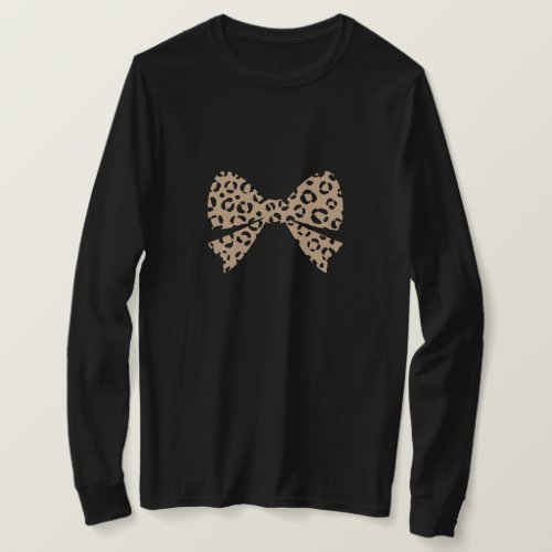 Leopard Pattern Bow T_Shirt