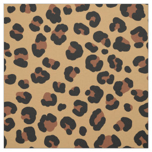 leopard pattern brown and yellow fabric