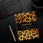 Leopard pattern brown black 2025 planner<br><div class="desc">Elegant,  cool,  glamorous brown and black leopard pattern.  Personalize and add your name and a title. The name is written with a modern hand lettered style script.</div>