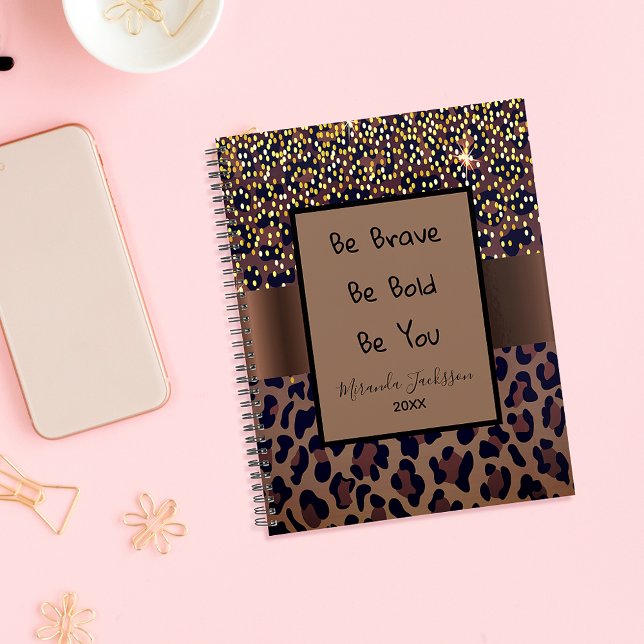 Leopard pattern brown black motivational 2026 planner (Creator Uploaded)